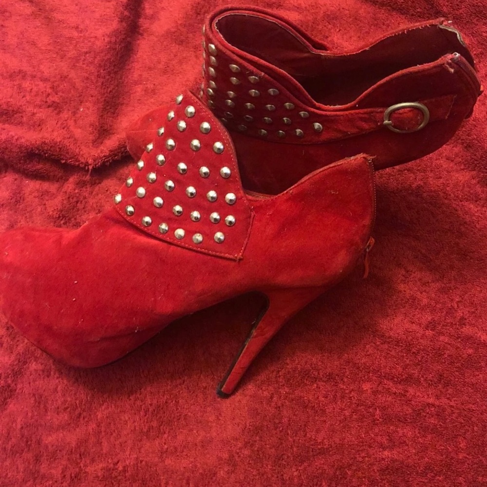 Red Studded High Heels
